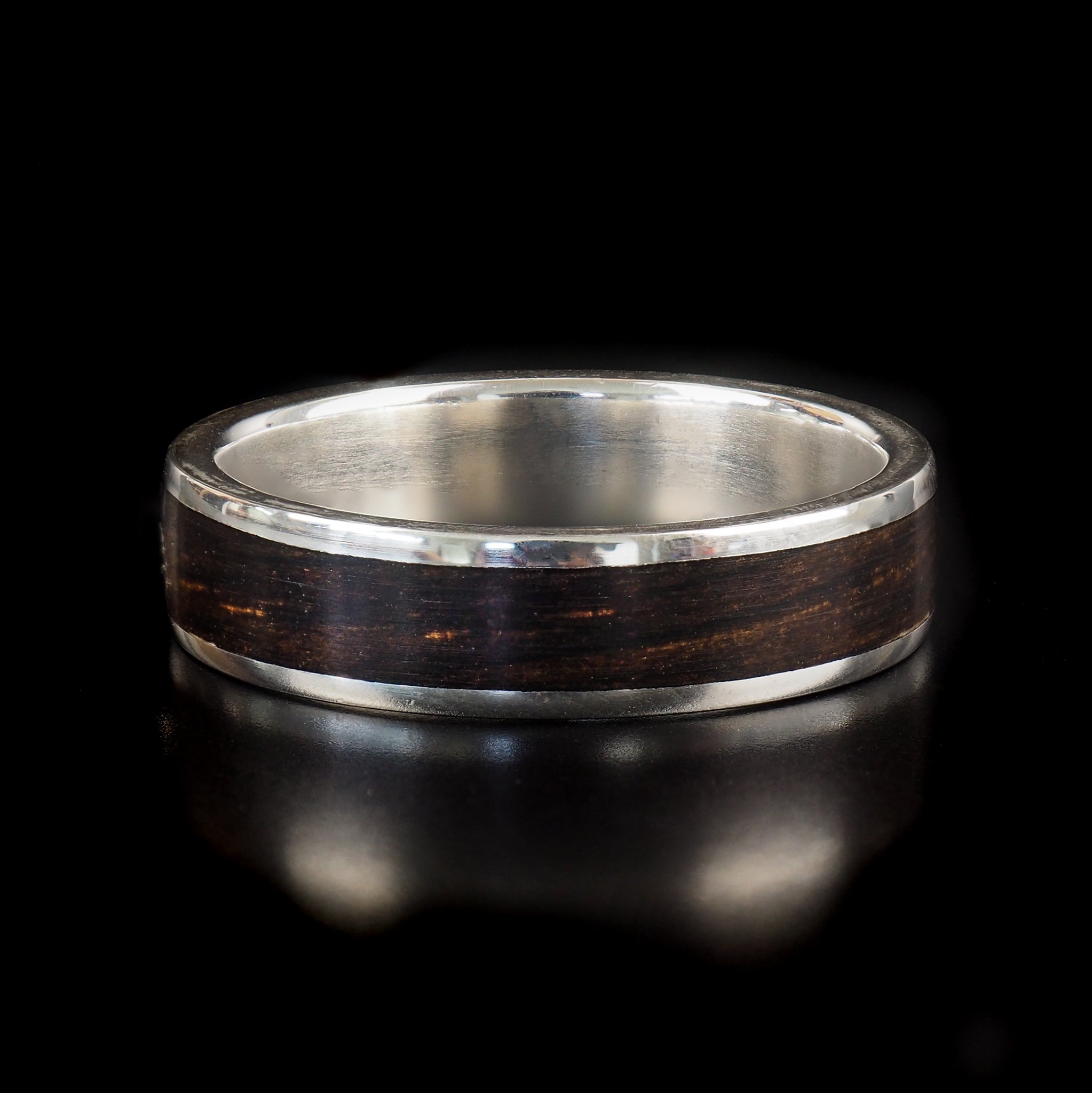 Handcrafted Shibuichi Ring with Silver newest Quandong Wood